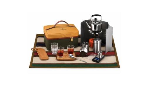 طقم عزبة الشاي للرحلات CM-43026S – أخضر بني