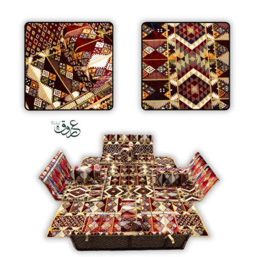 طقم جلسة أرضية مع مراكي جانبية خياطة متقنة وخامة ع...