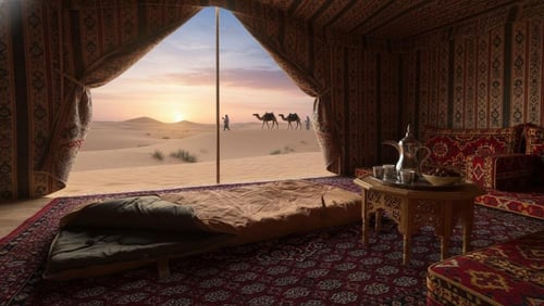 فراش نوم للرحلات – قماش تنزاني رملي 200*190سم