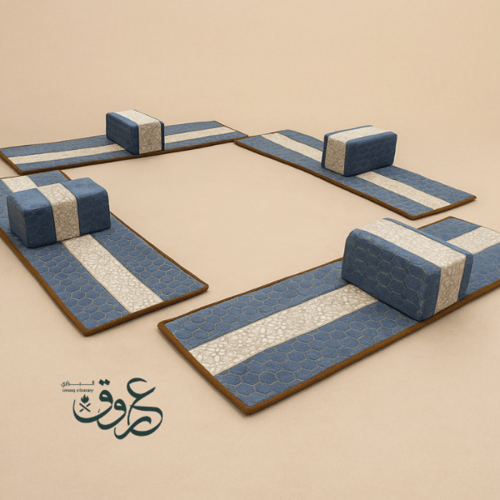 طقم فرشة تخييم ارضية مع اربع مراكي من القماش عالي...