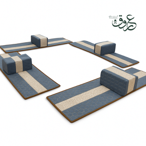 طقم فرشة تخييم ارضية مع اربع مراكي من القماش عالي...