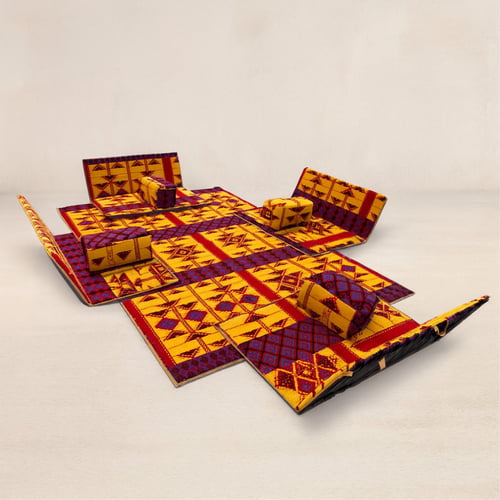 طقم جلسة تخييم أرضية بتصميم شرقي فاخر ألوان هادئة...