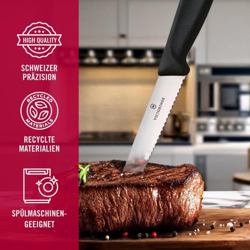 مجموعة سكاكين شرائح اللحم مسننة سويسري فيكترونيكس...