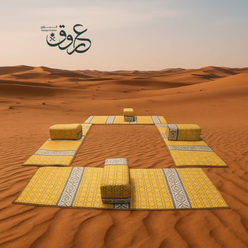 طقم فرشة تخييم ارضية مع اربع مراكي تصميم حديث بالو...