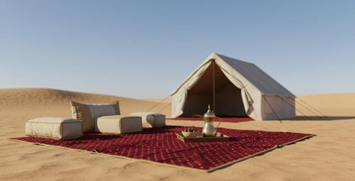 فرشة تخييم ارضية محمولة 3*3 متر لون احمر