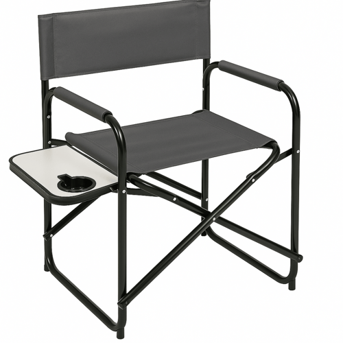 كرسي تخييم قابل للطي مع طاولة جانبية ومسند ذراع وج...
