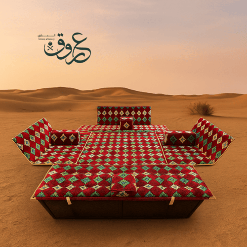 طقم جلسة أرضية بتصميم تراثي وألوان متناسقة - 120x1...