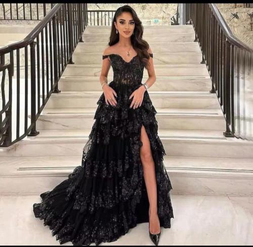فستان سهرة اسود راقي