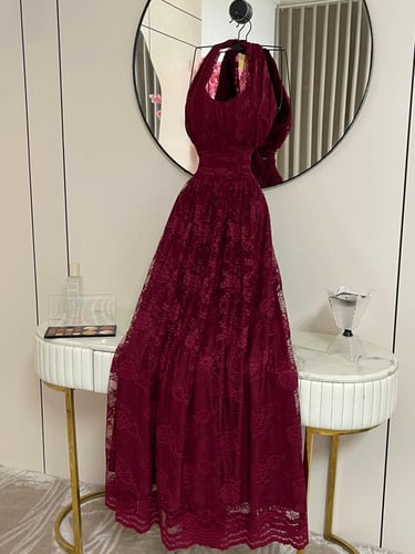 فستان سهره مشجر دانتيل