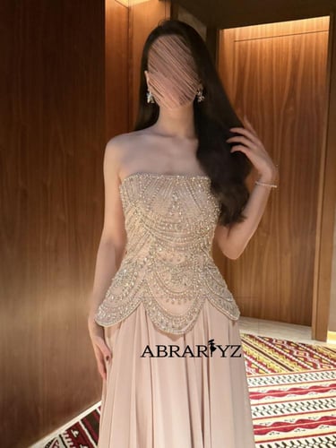 فستان سهره طويل تطريز يدوي