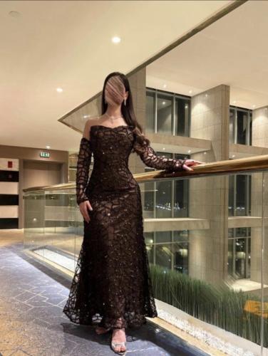 فستان سهره باكمام أنيقه