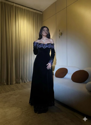 فستان سهره جوخ ورد تطريز راقي