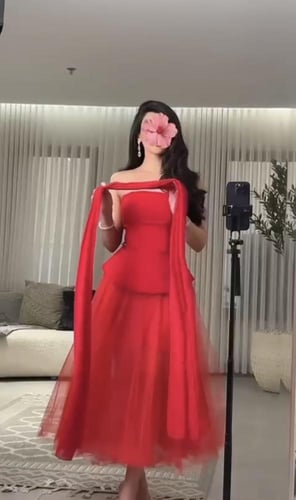 فستان سهرة باربي كلوش تل بالون الأحمر