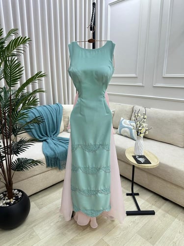 فستان سهره باربي ذيل جازار تطريز يدوي