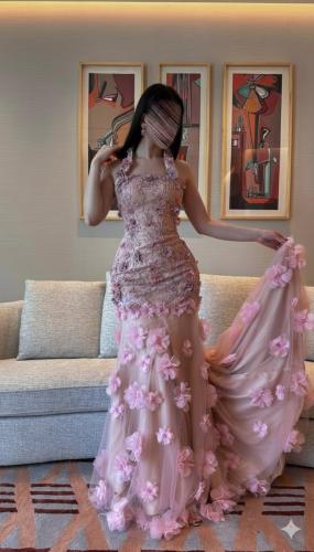 فستان سهره دانتيل تطريز ورود كلوش قص ليز