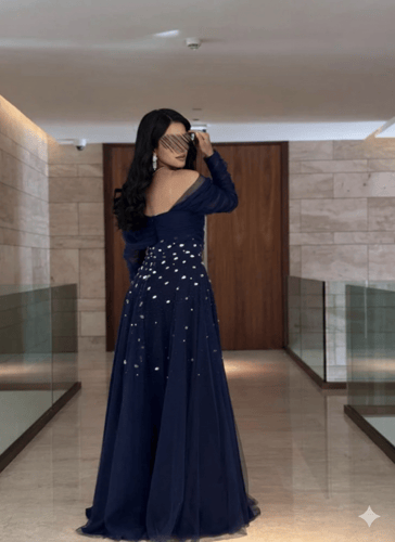 فستان سهره تل تطريز يدوي