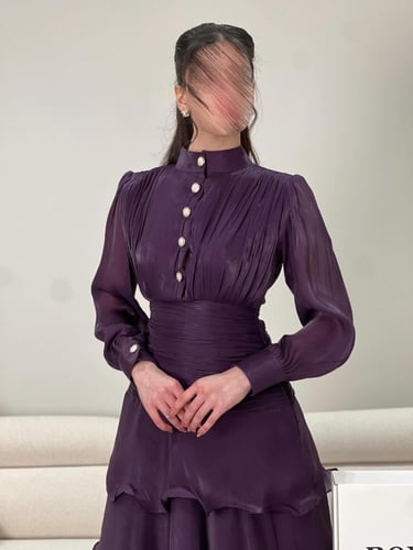 فستان ناعم للعيد بالون الموف