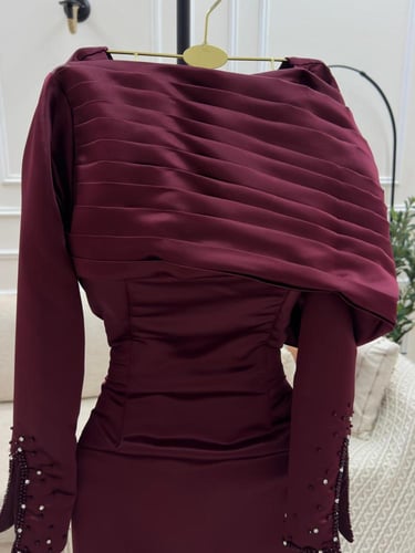 فستان سهره باكمام لونين