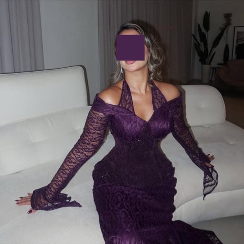 فستان سهرة ناعم دانتيل كورسيه فصوص
