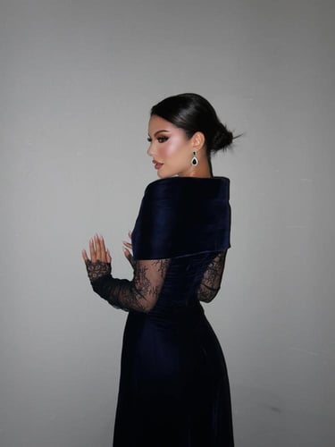 فستان سهرة جوخ شتوي