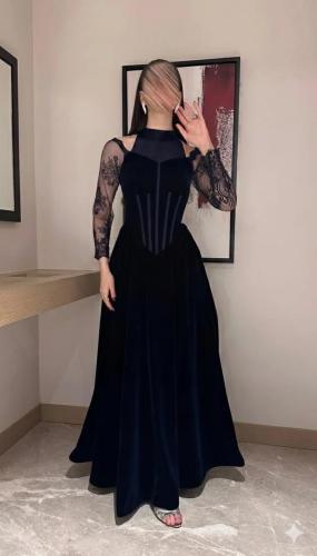 فستان سهره كورسيه باكمام دانتيل