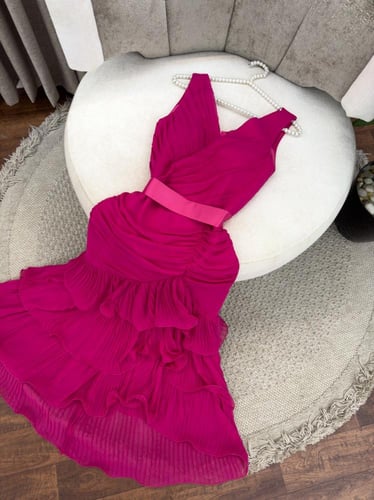 فستان فوشي سهرة ناعم