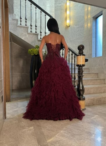 فستان سهره تل خرز طبقات كلوش