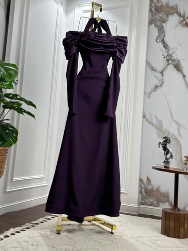 فستان سهره بكسرات الأكتاف