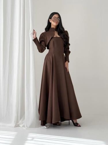 فستان سهره ناعم باربي أكمام دانتيل