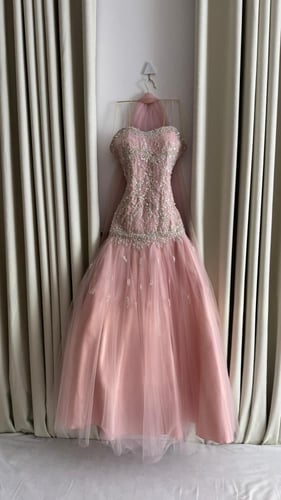 فستان سهره تل تطريز يدوي