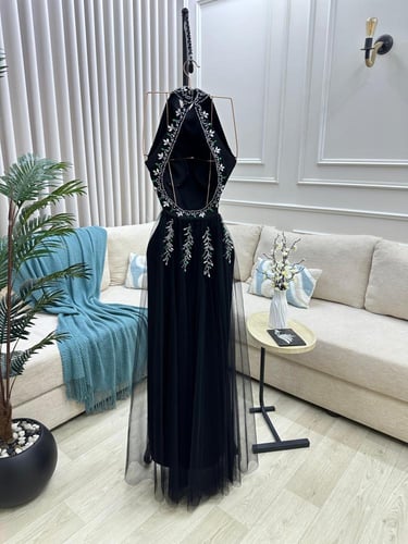 فستان سهره باربي تل ناعم تطريز يدوي