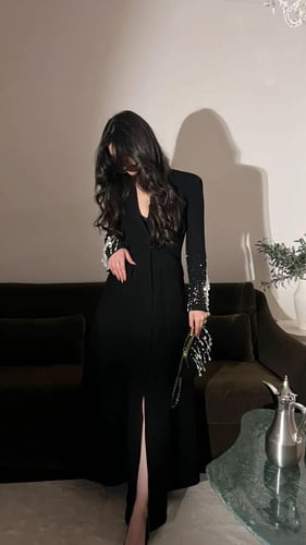 فستان سهره اسود باربي تطريز لولو شنطه