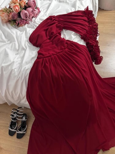 فستان سهره شيفون رراقي