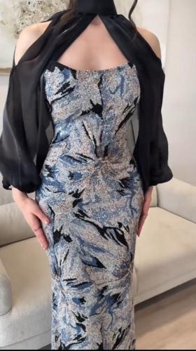 فستان سهرة تطريز يدوي