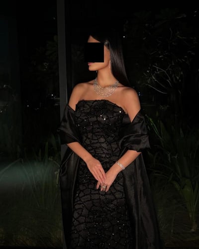 فستان سهرة راقي ذيل طويل