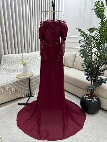 فستان سهرة ناعم طويل