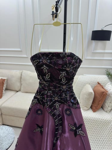 فستان سهره توب ميدي بفصوص زركون