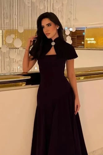 فستان سهره باربي أوف شولدر بالون ليلكي