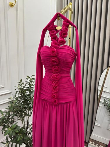 فستان سهرة شيفون انييق