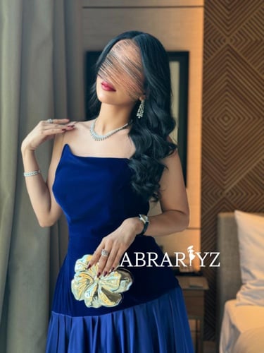 فستان سهرة جوخ تفته لمعه