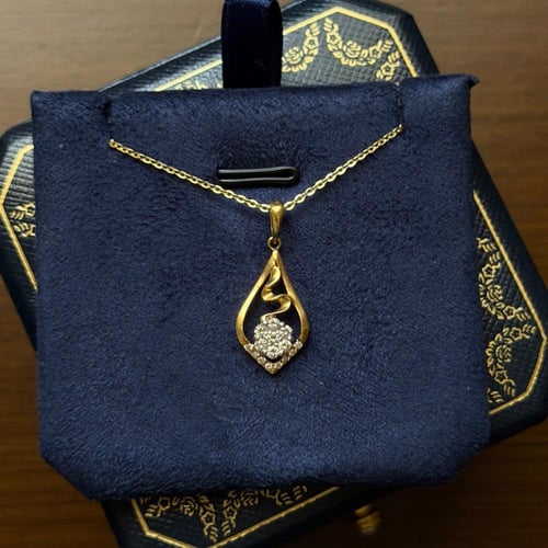 قلادة قطرة الماس – ذهب إيطالي عيار 18