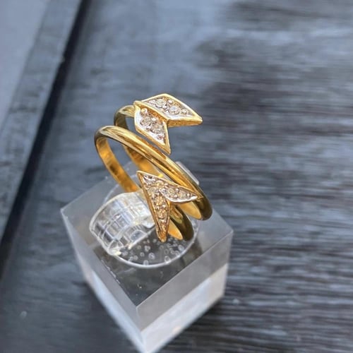 خاتم فنتج سهم ذهبي مرصّع – Vintage Arrow Ring (198...