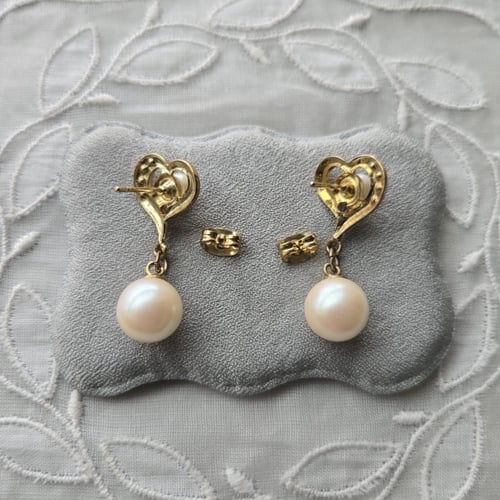 اقراط قلب اللؤلو الفنتج