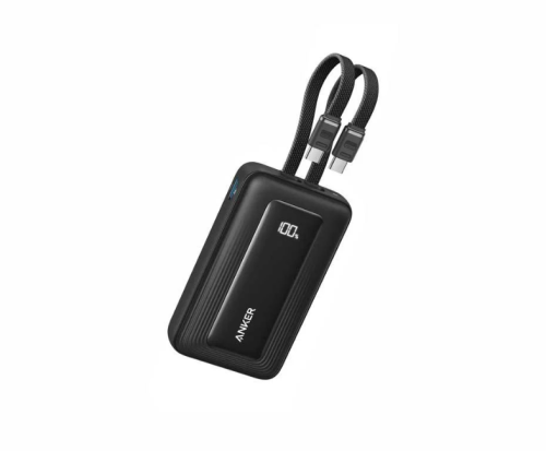 باور بانك Anker سعة 10000mAh بقوة 35W مع 2 كابل USB-C مدمج