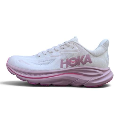 حذاء هوكا كليفتون 10 (Hoka Clifton 10) اوف وايت مع وردي نسائي