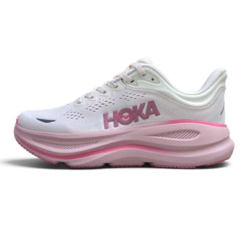 حذاء هوكا ون ون بوندي 9 (HOKA ONE ONE Bondi 9) ابيض مع وردي نسائي