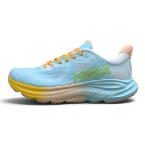 حذاء هوكا كليفتون 10 (Hoka Clifton 10) ازرق فاتح مع اصفر للجنسين