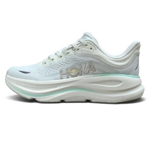 حذاء هوكا ون ون بوندي 9 (HOKA ONE ONE Bondi 9) اوف وايت مع اخضر فاتح نسائي