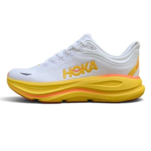 حذاء هوكا ون ون بوندي 9 (HOKA ONE ONE Bondi 9) ابيض مع اصفر للجنسين