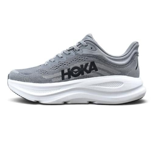 حذاء هوكا ون ون بوندي 9 (HOKA ONE ONE Bondi 9) رمادي مع اسود للجنسين